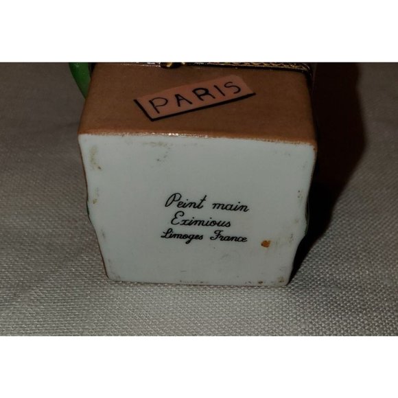 Limoges VTG Hand Painted Porcelain Trinket Box Wine & Cheese Peint Main Eximious - Picture 7 of 7